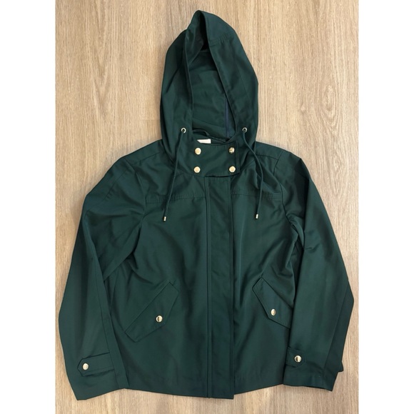🆕 NWOT LOFT Modern Raincoat in Dark Emerald - Picture 10 of 11